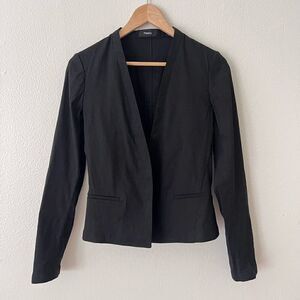 Theory Women’s Size 0 Organic Crunch Linen Clean Blazer in Black $395